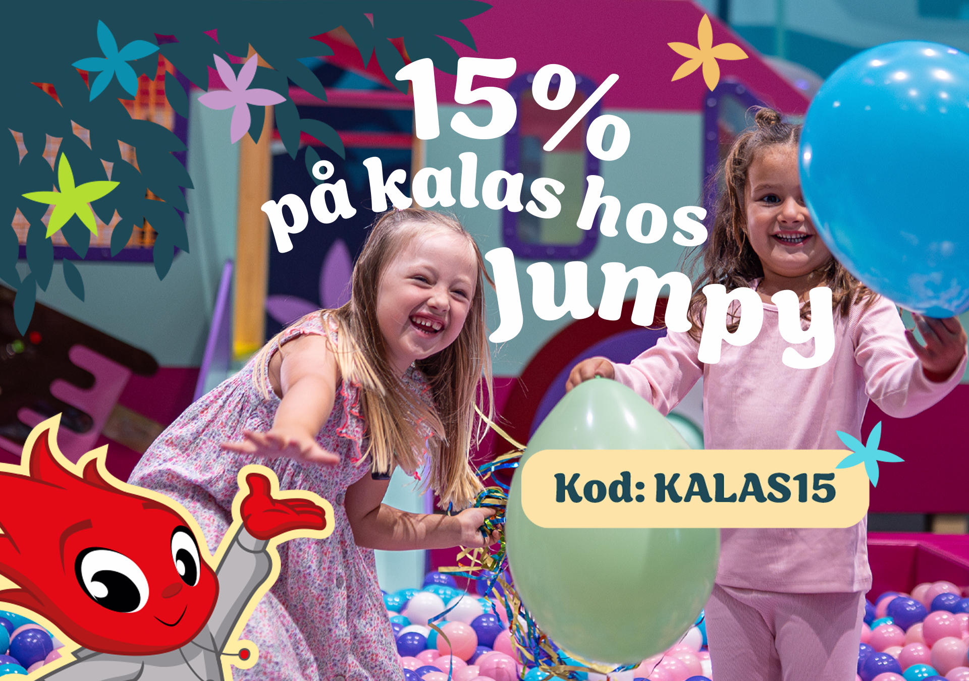 15% på Jumpy barnkalas med kod KALAS15