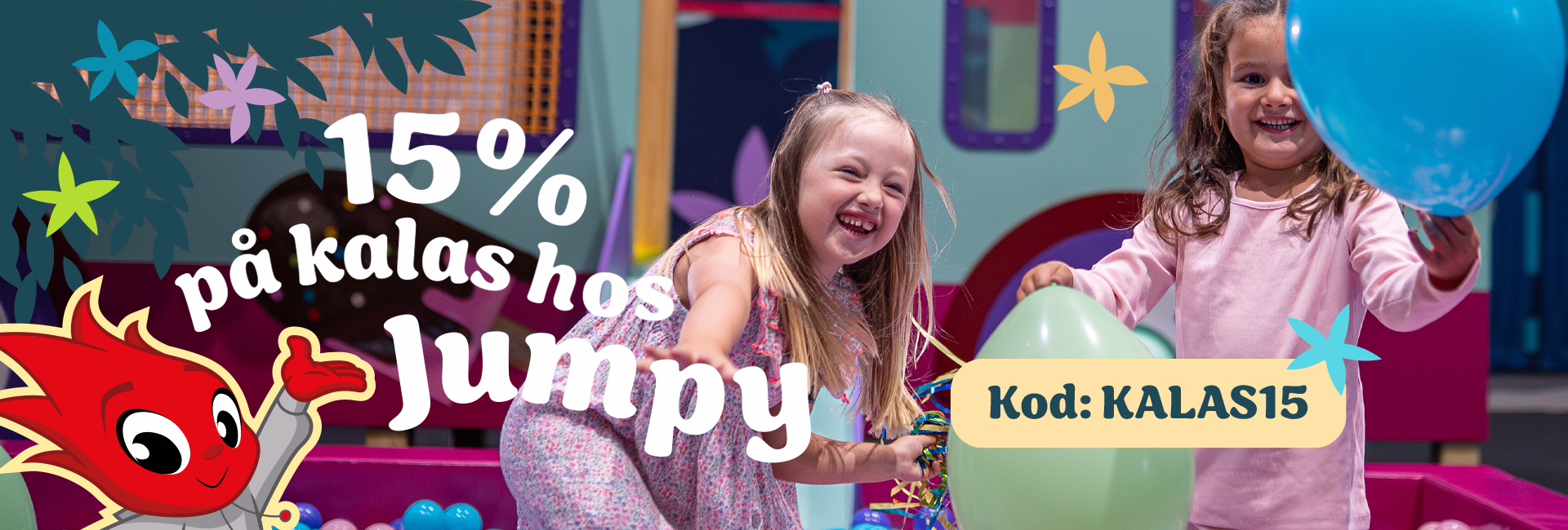 15% på Jumpy barnkalas med kod KALAS15